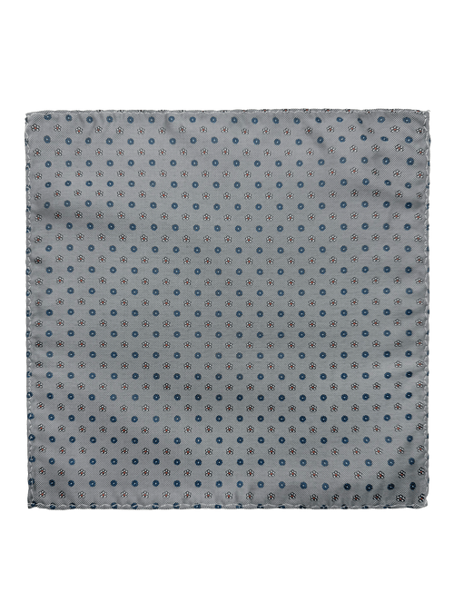 Chambers Gunmetal Navy Floral Motif Pocket Square