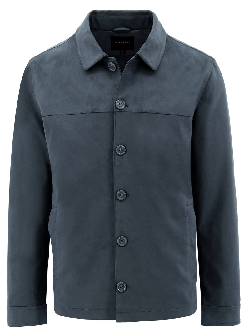 Hobart Navy Microsuede Jacket
