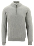Barco Grey Quarter Zip Ribbed Knit Jumper