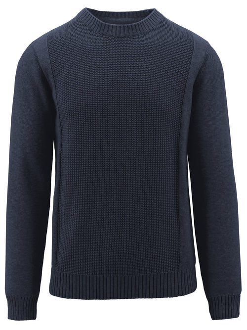 Michael Navy Woven Crew Knit Jumper
