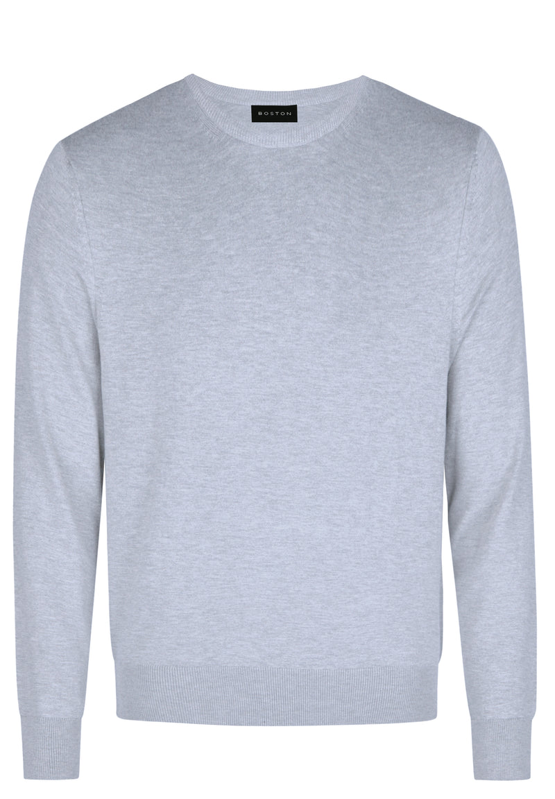 Grey Merino Wool Crew Knit