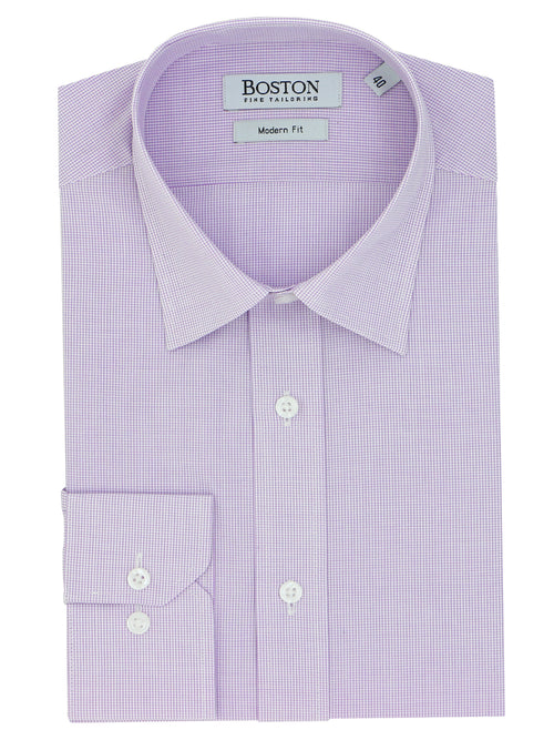 Liberty Business Mauve Microchecked Cotton Shirt