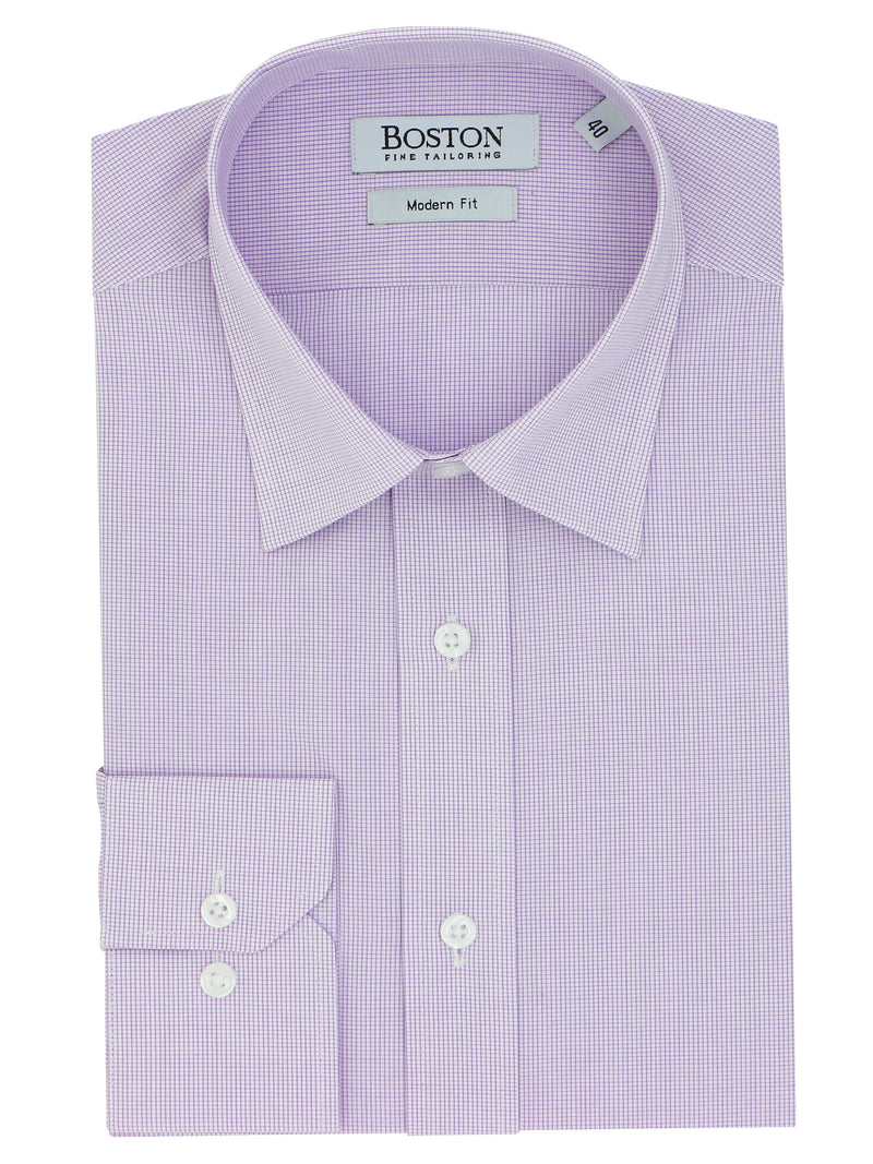Liberty Business Mauve Microchecked Cotton Shirt