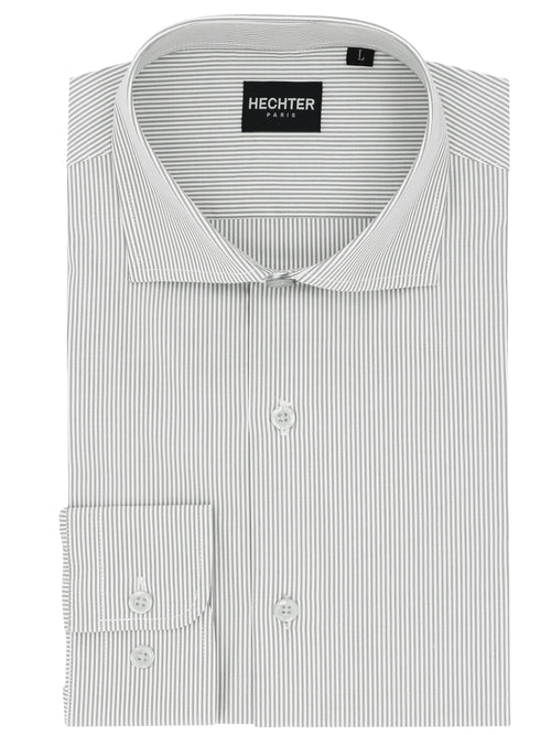 Jacque Business Grey Striped Cotton Shirt