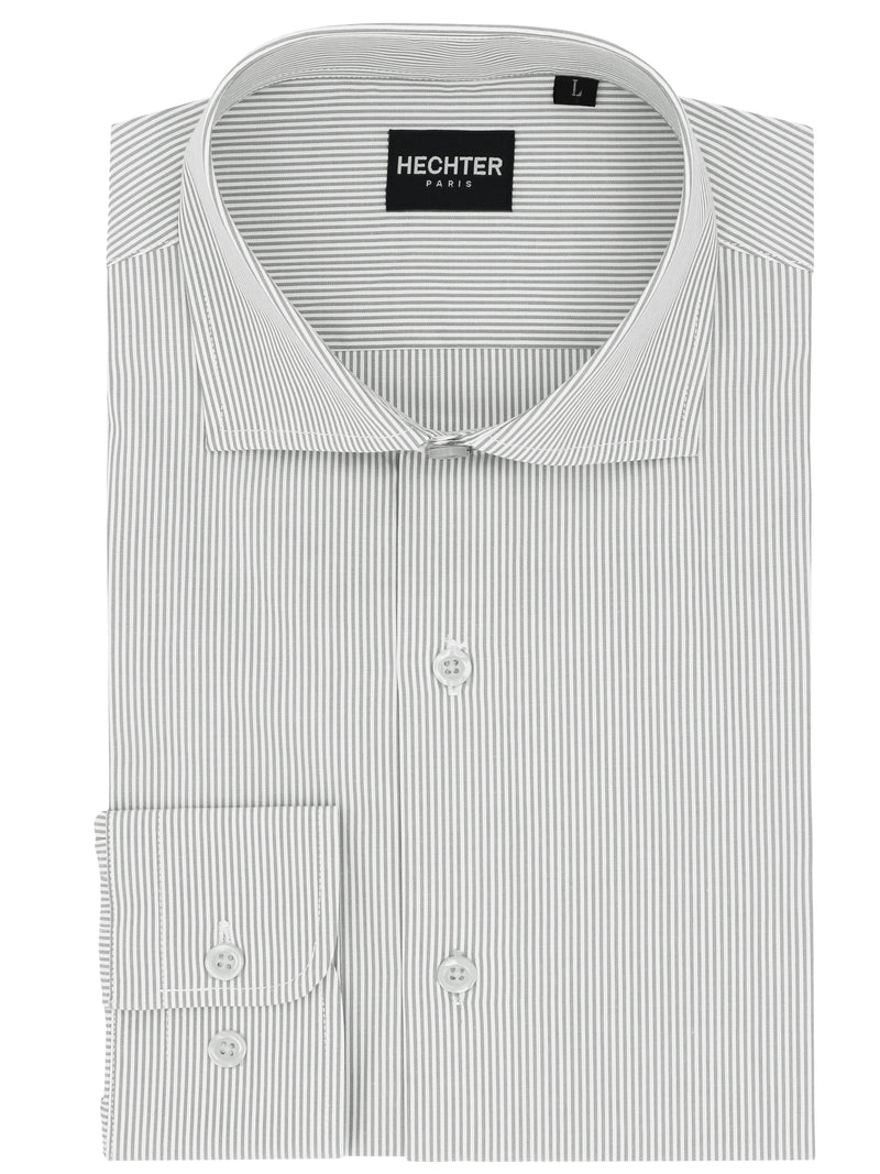 Jacque Business Grey Striped Cotton Shirt