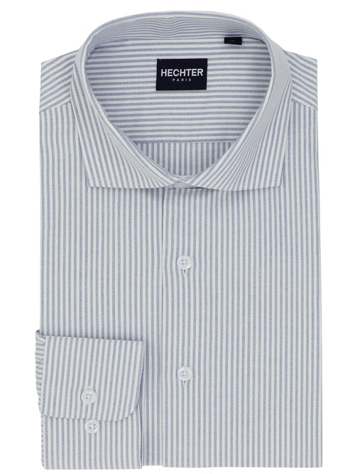 Jacque Business Blue Striped Cotton Shirt