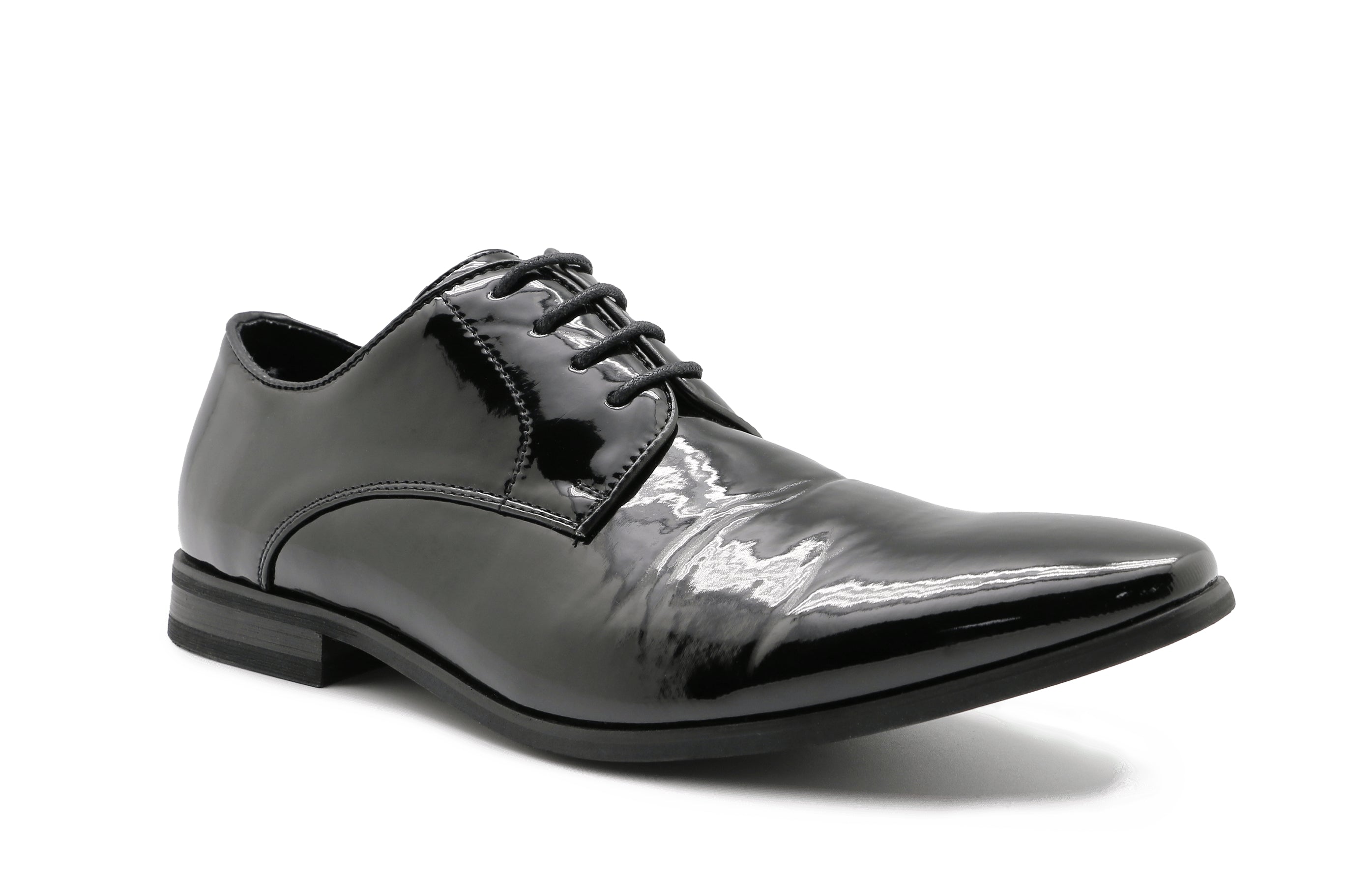 Pisa Black Patent Vegan Derby Shoe