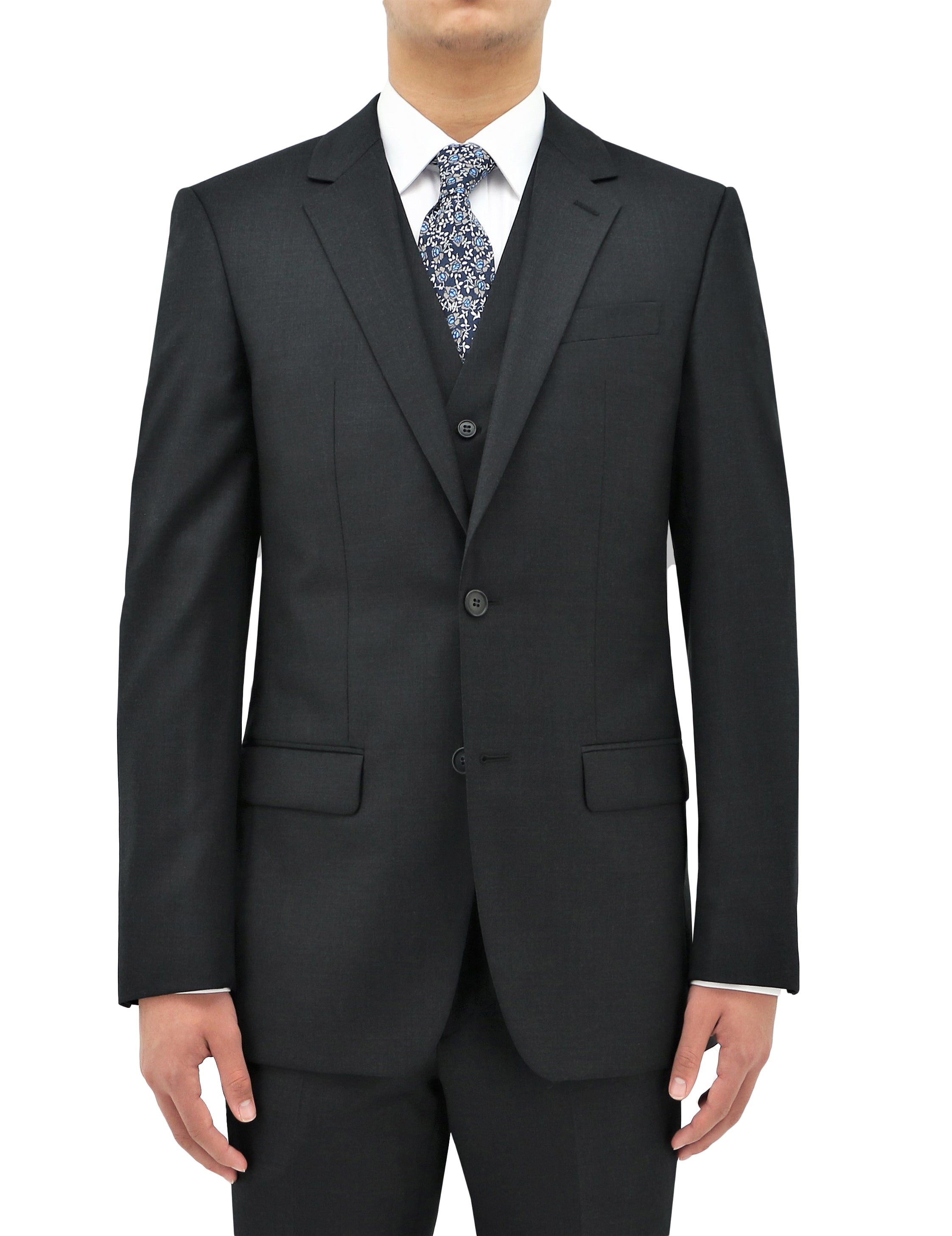 Ryan 106 Charcoal Australian Merino Wool Waistcoat