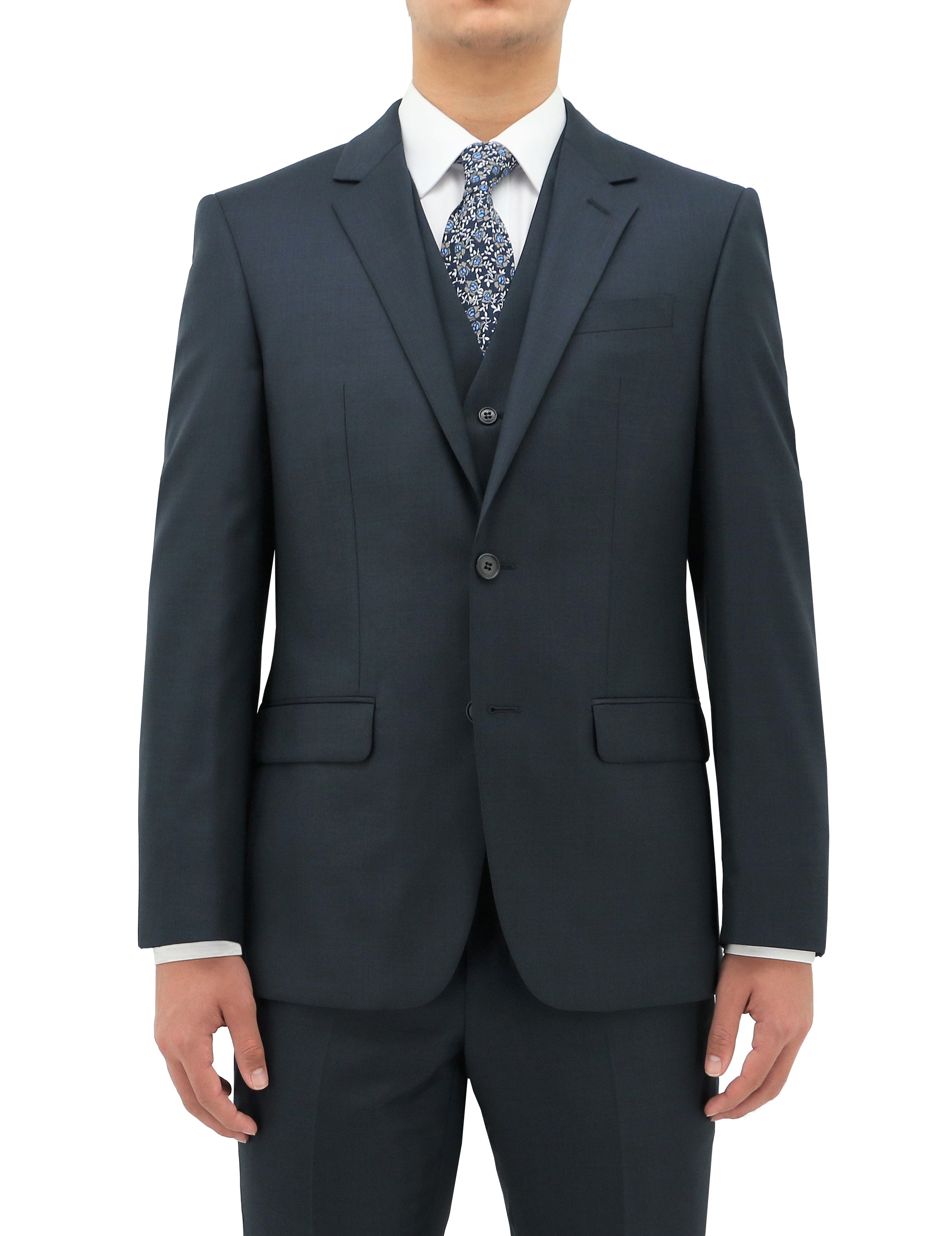 Ryan 106 Blue Australian Merino Wool Waistcoat