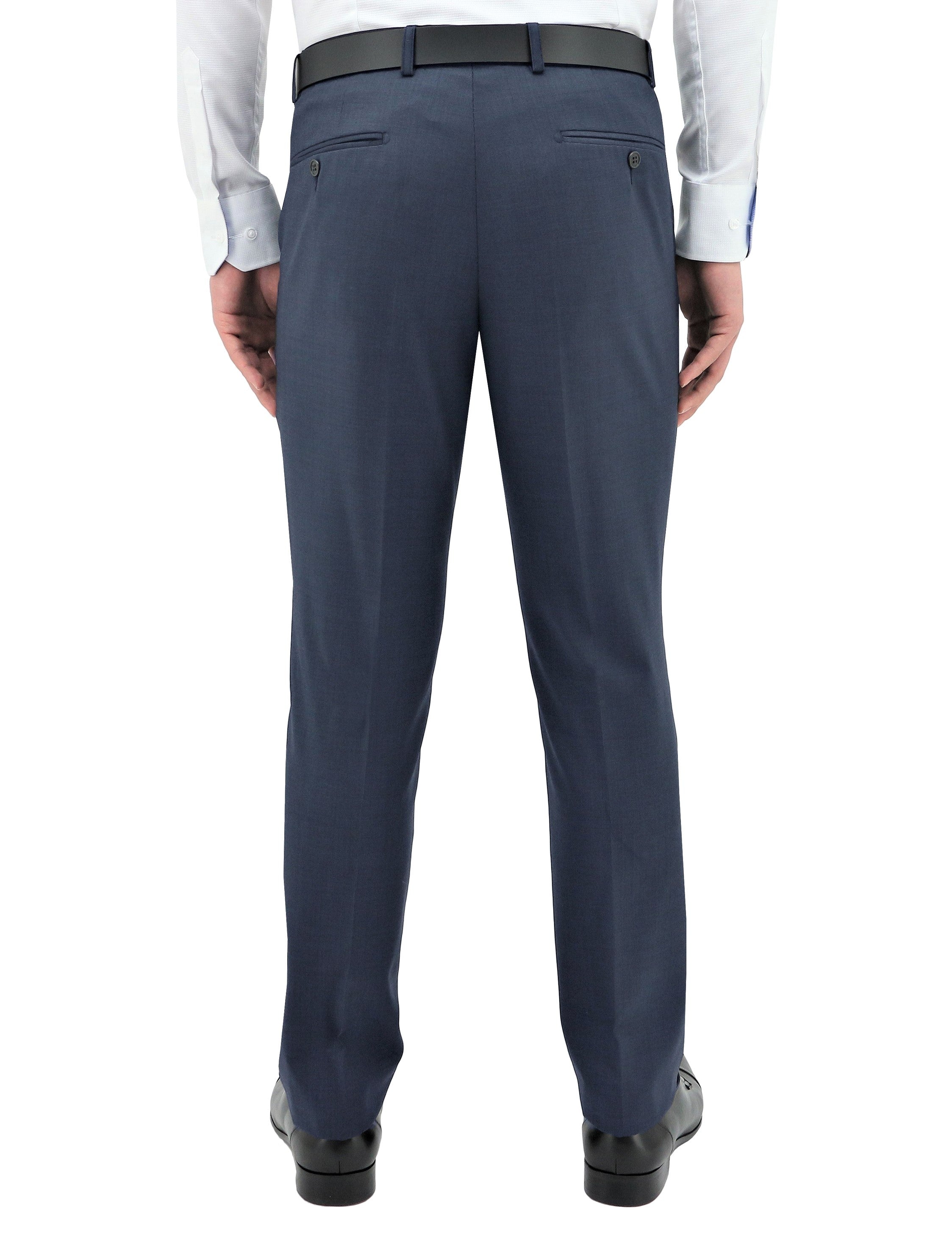 Lyon 704 Blue Australian Merino Wool Suit Trouser