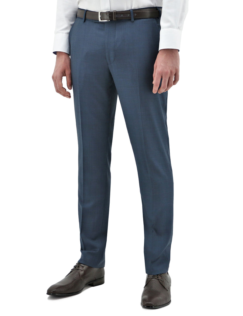 Edward 210 Blue Check Wool Trouser